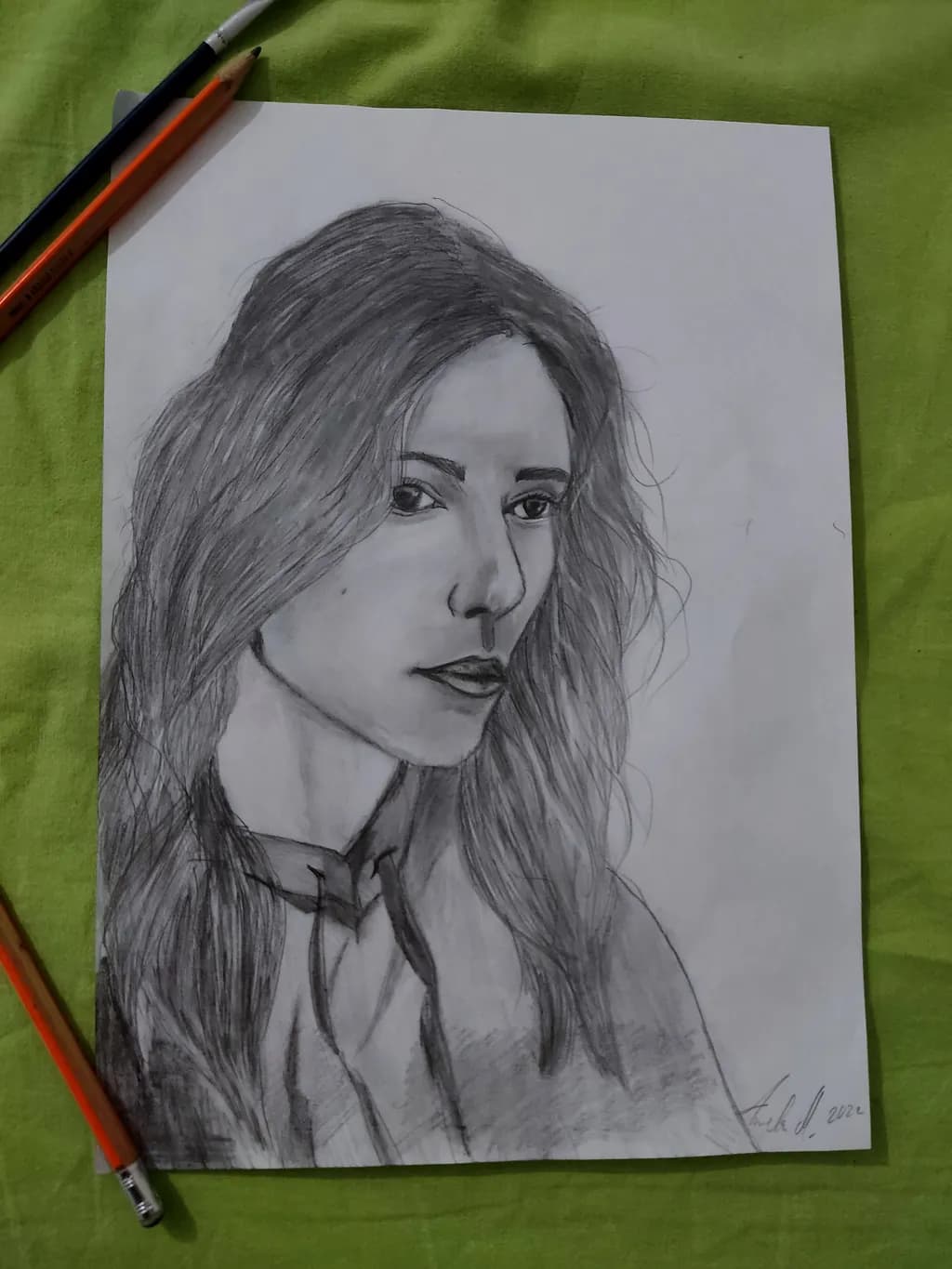 Whispers of Monochrome: A Realistic Portrait Sketch of Elegance