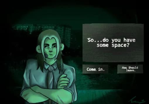 Whispers in the Dark: A Tense Encounter in Green Shadows