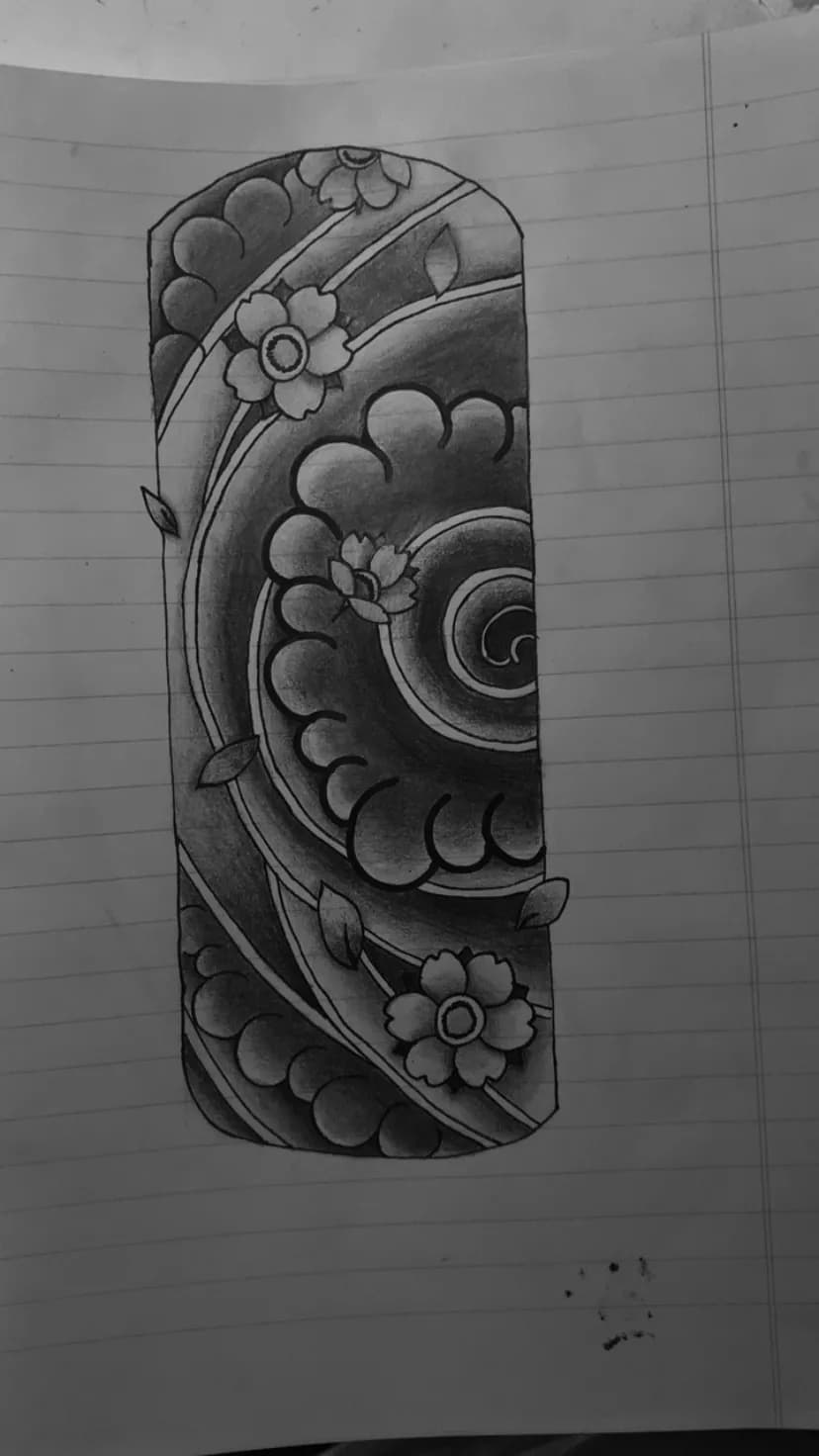 Whispers of Nature: A Floral Spiral in Monochrome Elegance