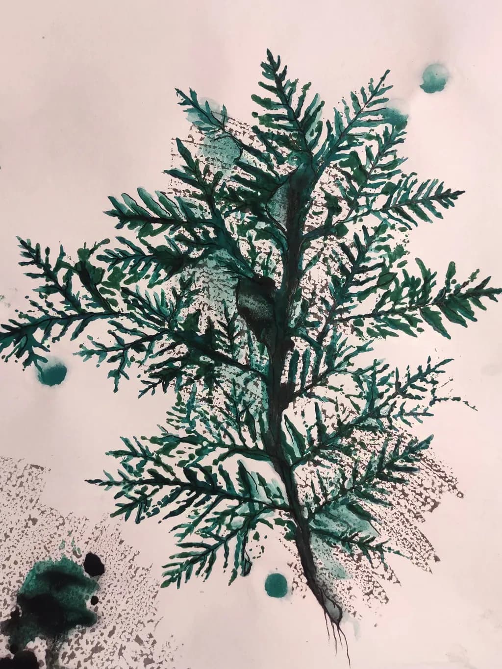 Whispers of Nature: A Lush Fern in Watercolor Elegance