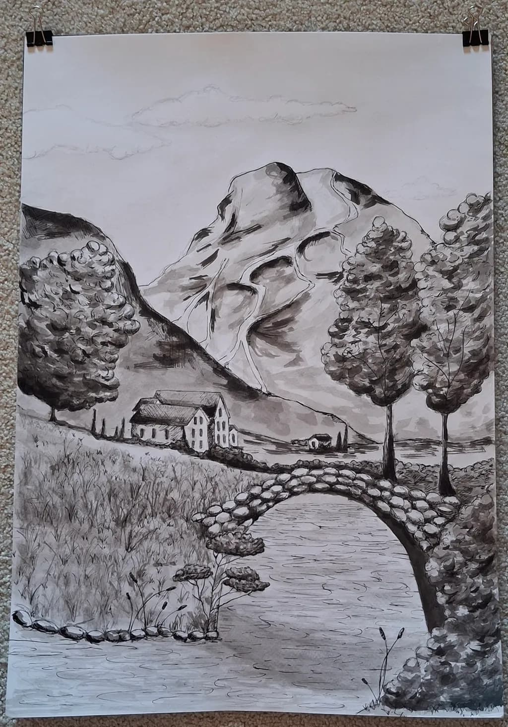 Whispers of Tranquility: A Serene Landscape of Mountains and Reflections