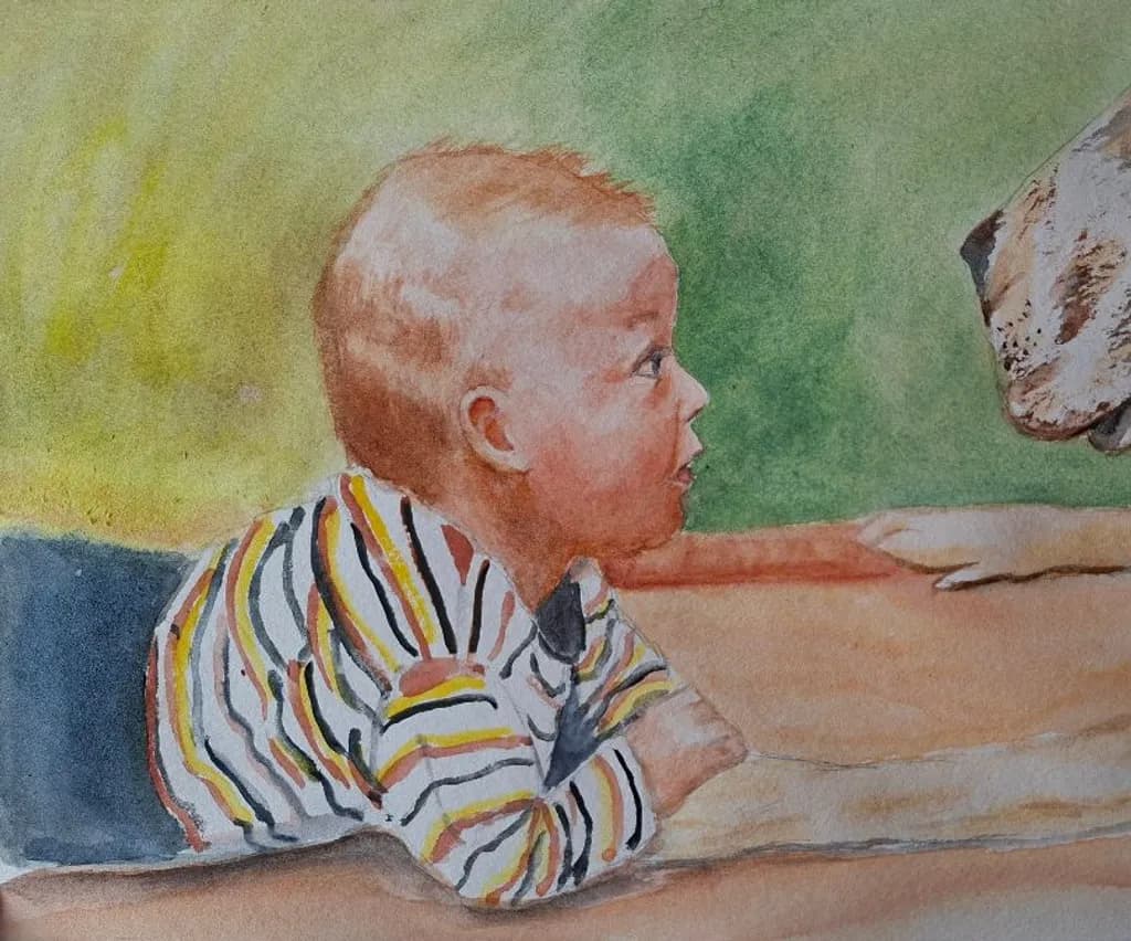 Elias and Dog