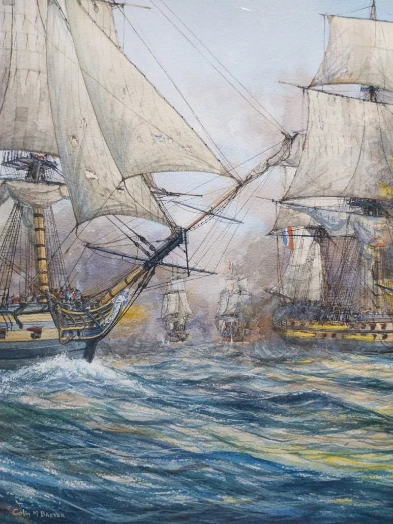 Oceanic Confrontation: A Dance of Ships Amidst the Waves