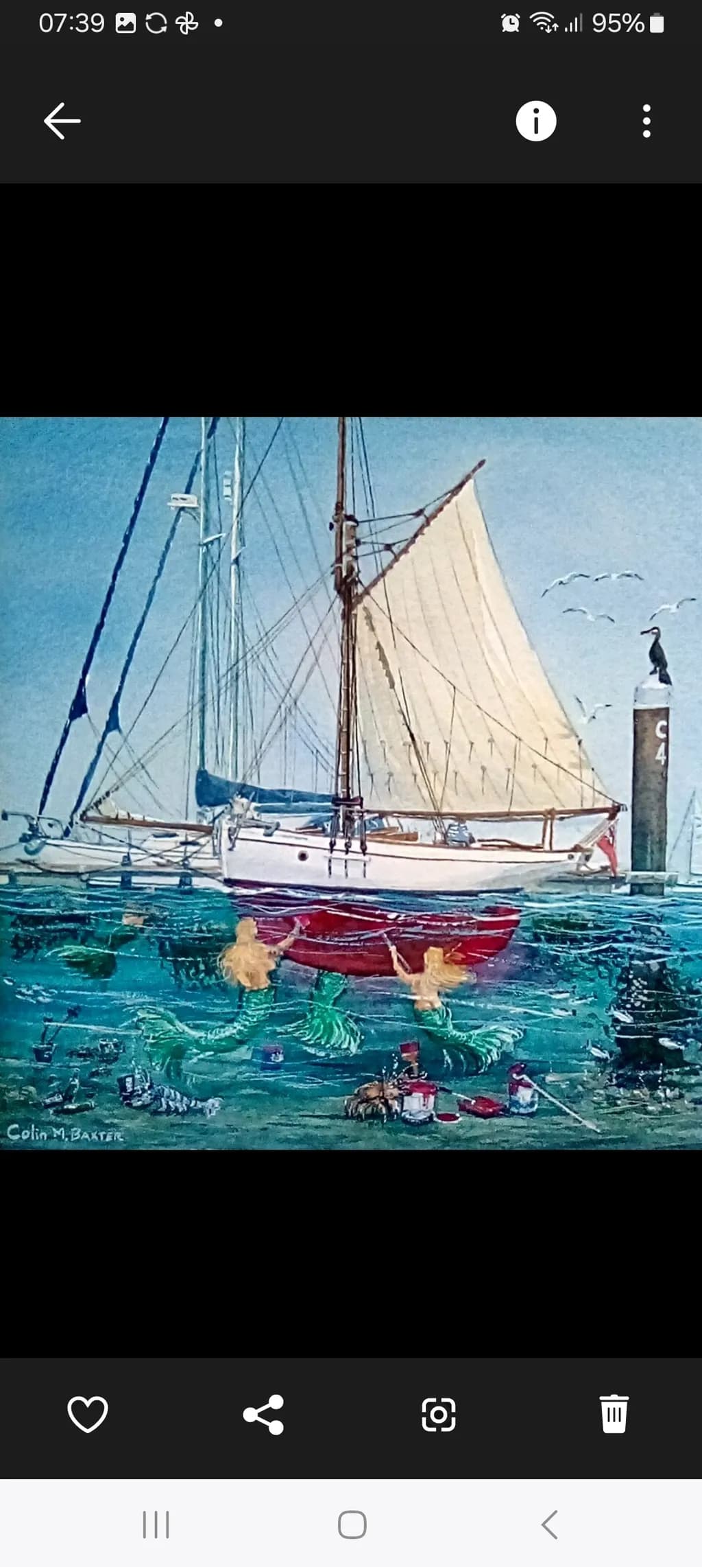 Whimsical Waters: A Sailboat's Dance with Mermaids and Ocean Treasures