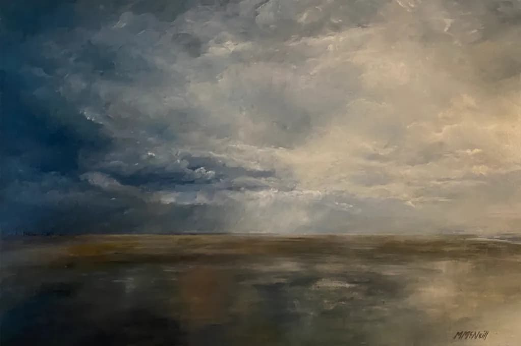 Whispers of the Horizon: A Serene Sky and Reflective Waterscape