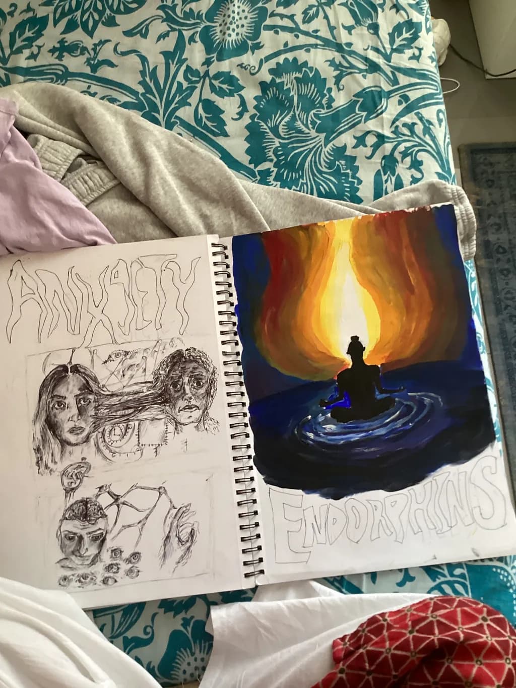 Emotional Waves: A Journey Through Anxiety and Endorphins in Meditation Art