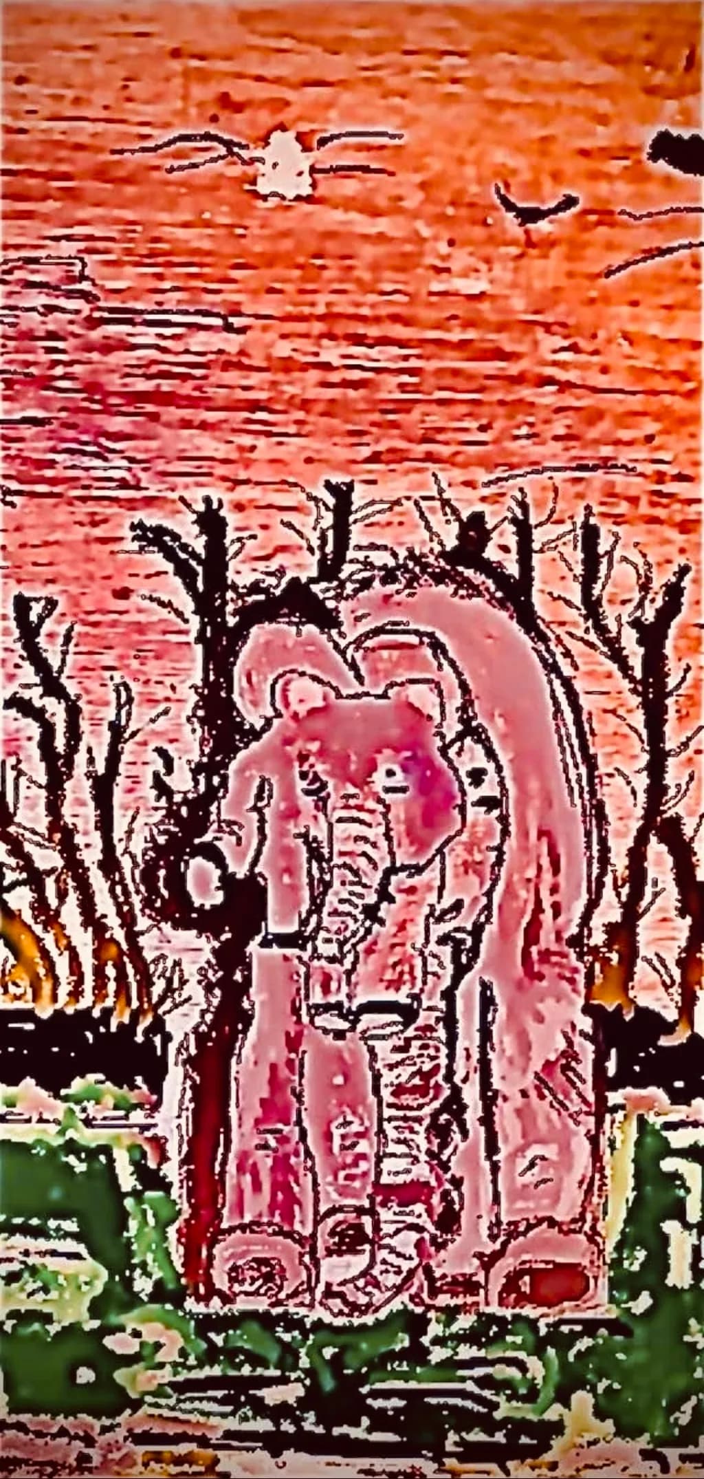 Crimson Elephant Twilight