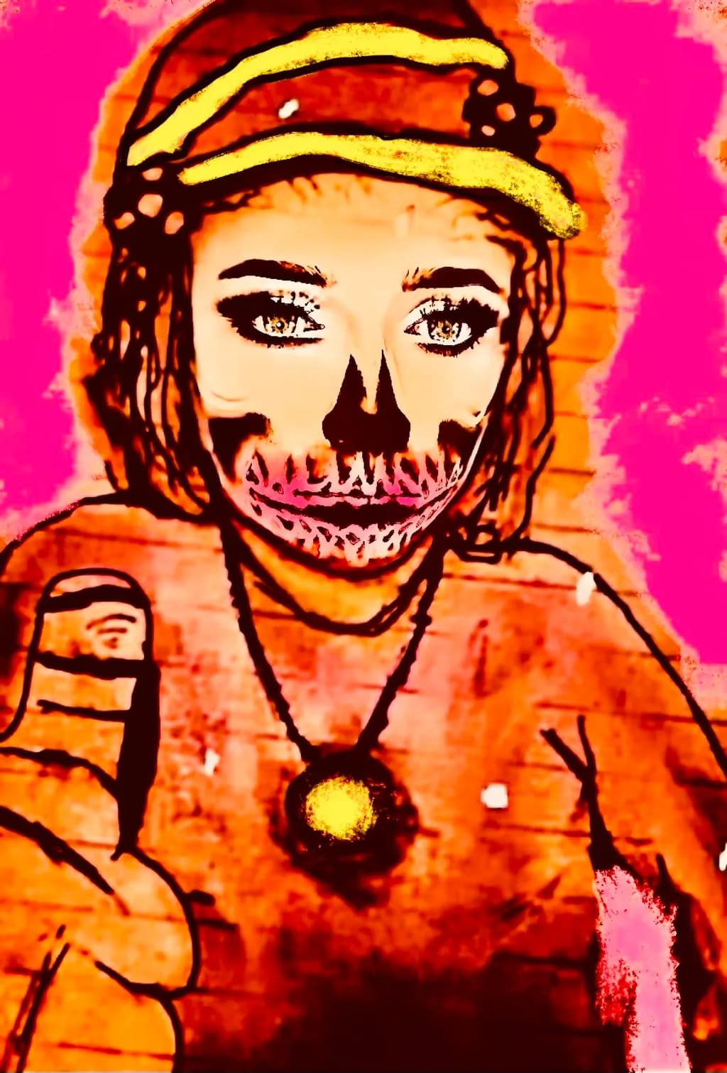 Neon Skull Portrait
