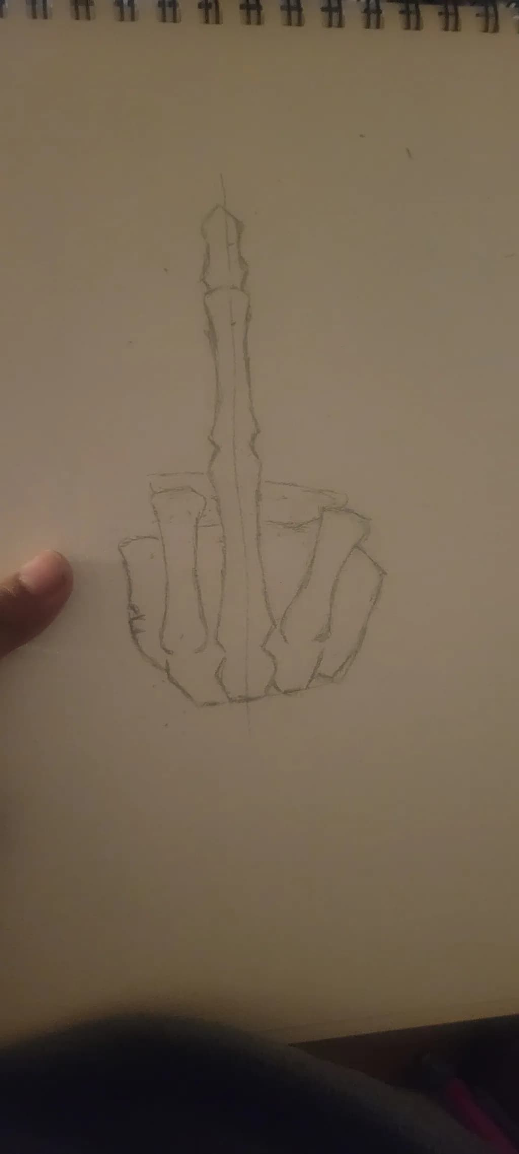 Rebellious Gesture: A Bold Expression of Defiance in Sketch Form