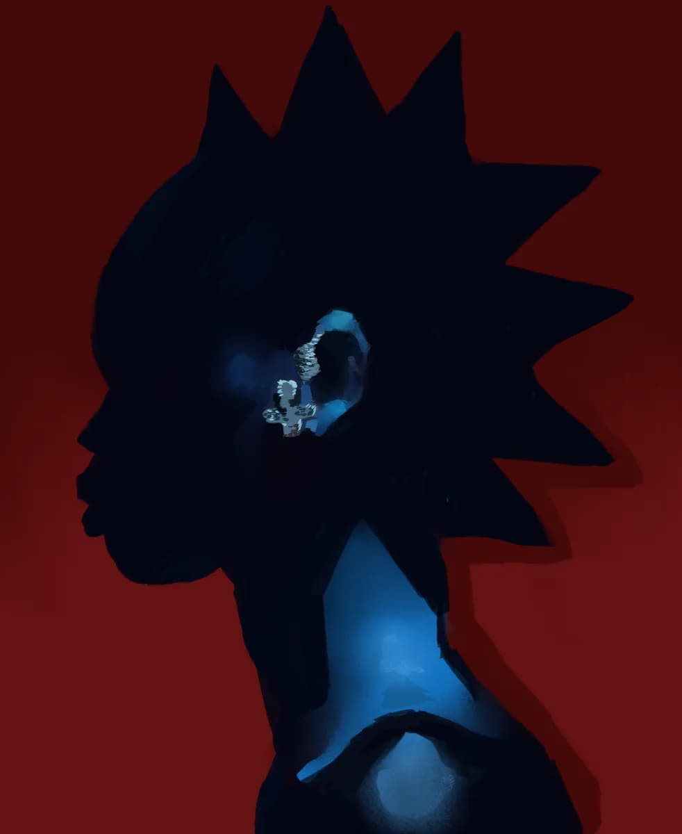 Ethereal Echoes: A Silhouette of Expression and Contrast