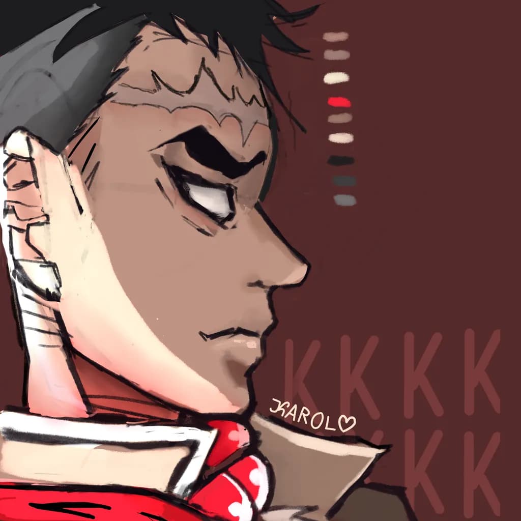 Vivid Expression: A Stylized Portrait in Red and Shadow
