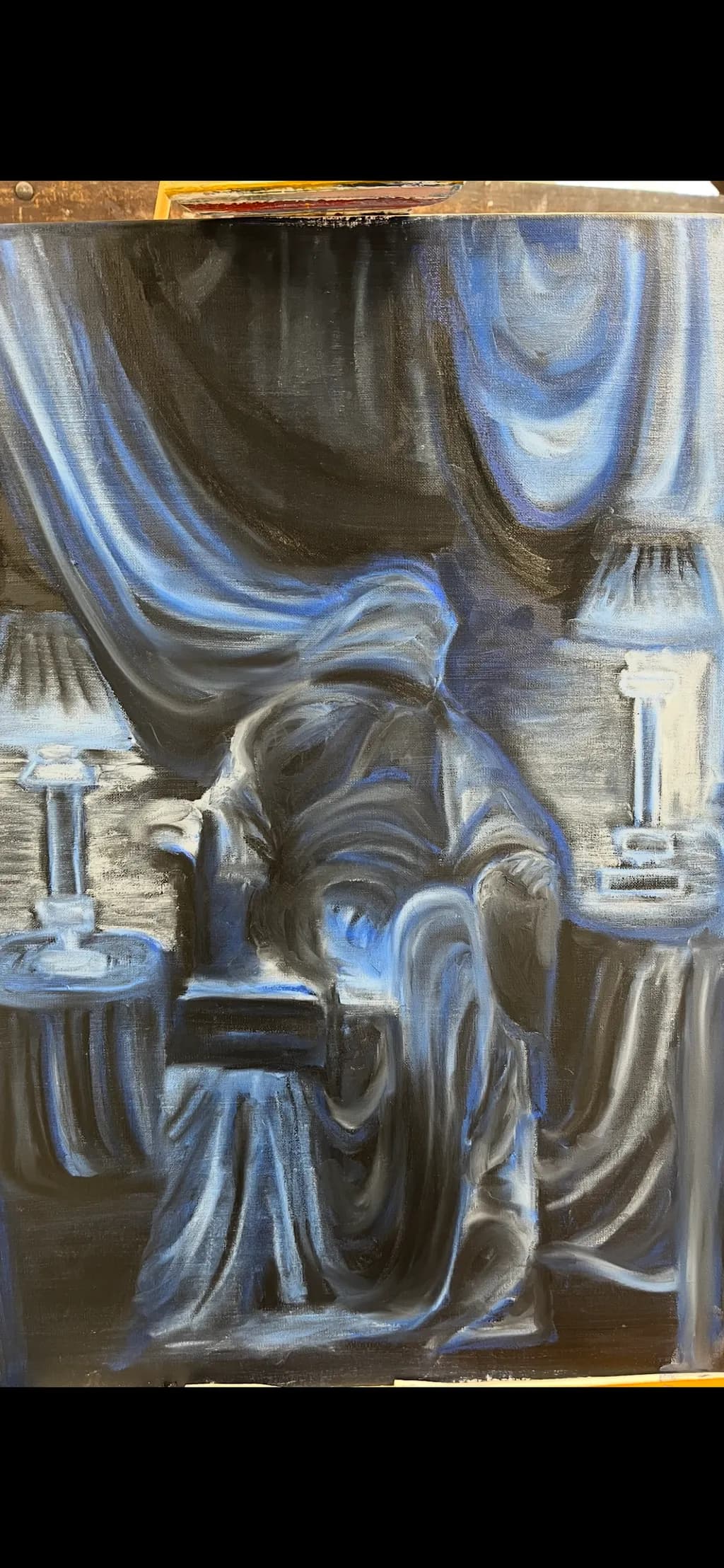 Whispers of Blue: A Serene Embrace in Shadows and Light