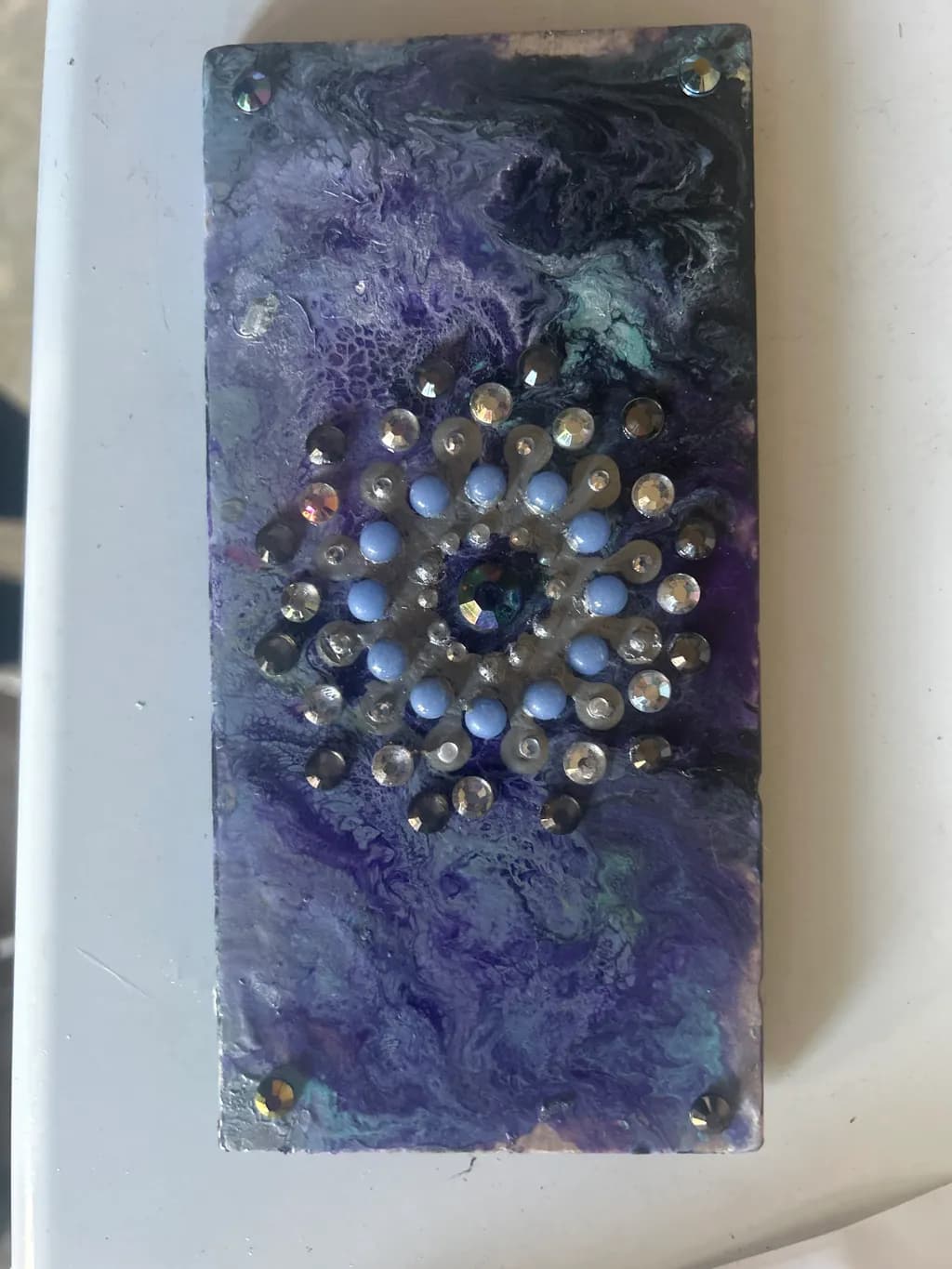 Celestial Harmony: A Purple Gemstone Dreamscape in Abstract Artistry