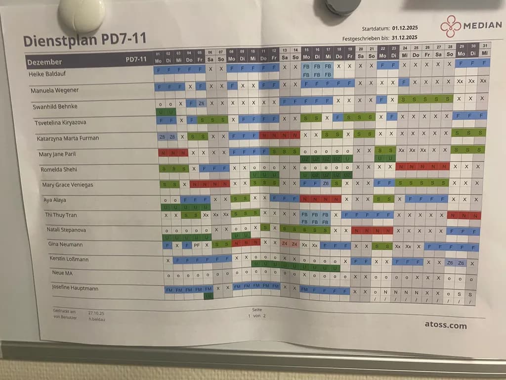 December Schedule Overview