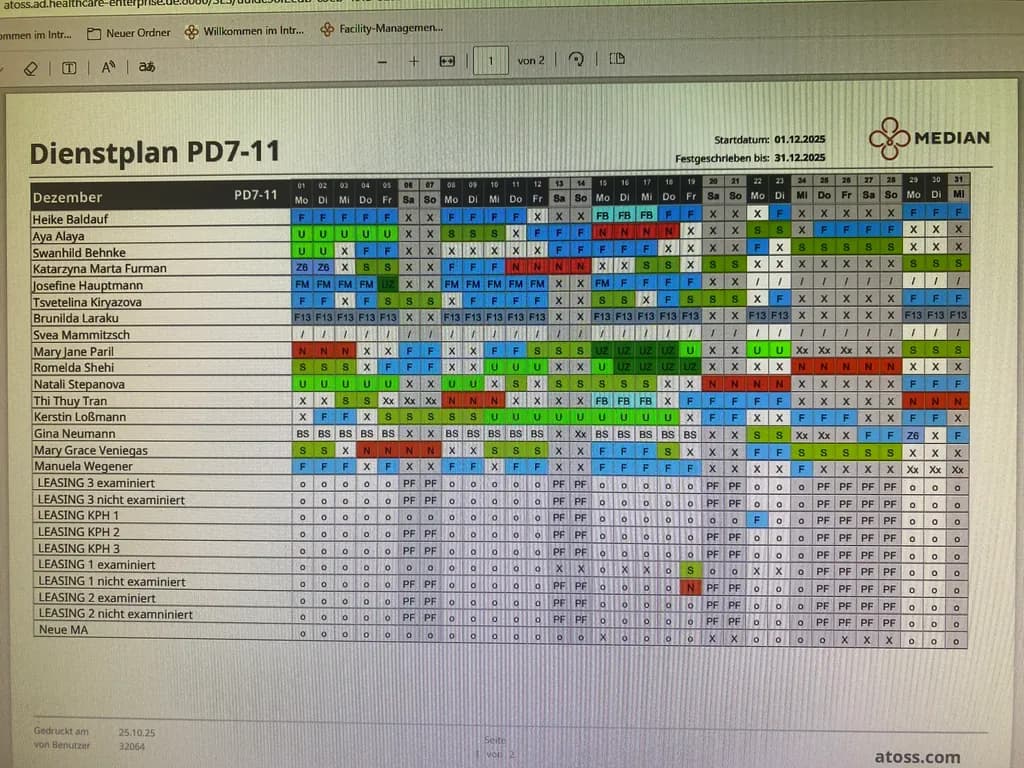 December Schedule Overview