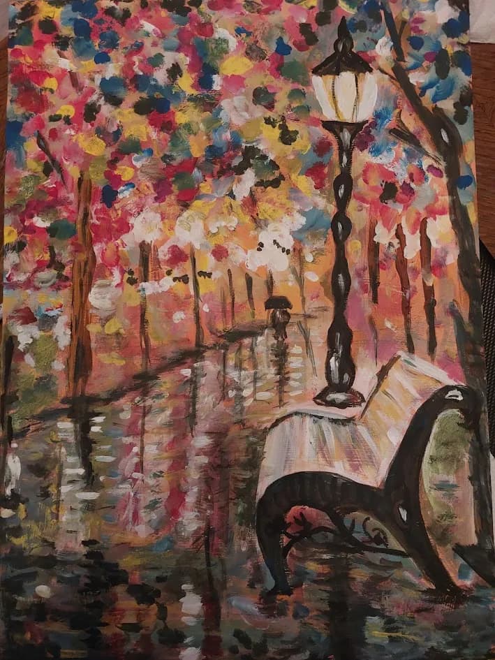 Whispers of Autumn: A Colorful Stroll Through a Rain-Kissed Park