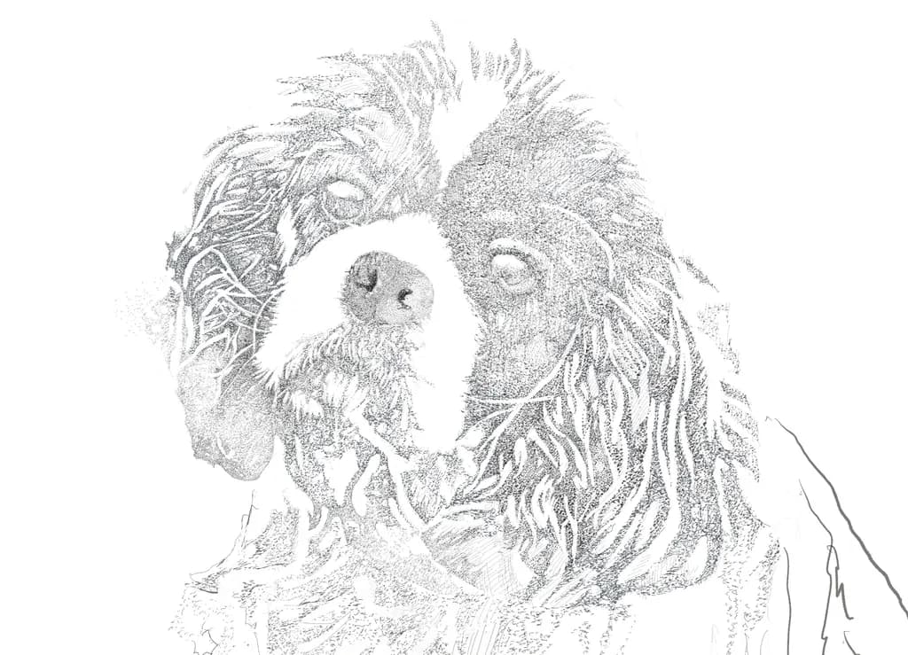 Textured Canine Portrait