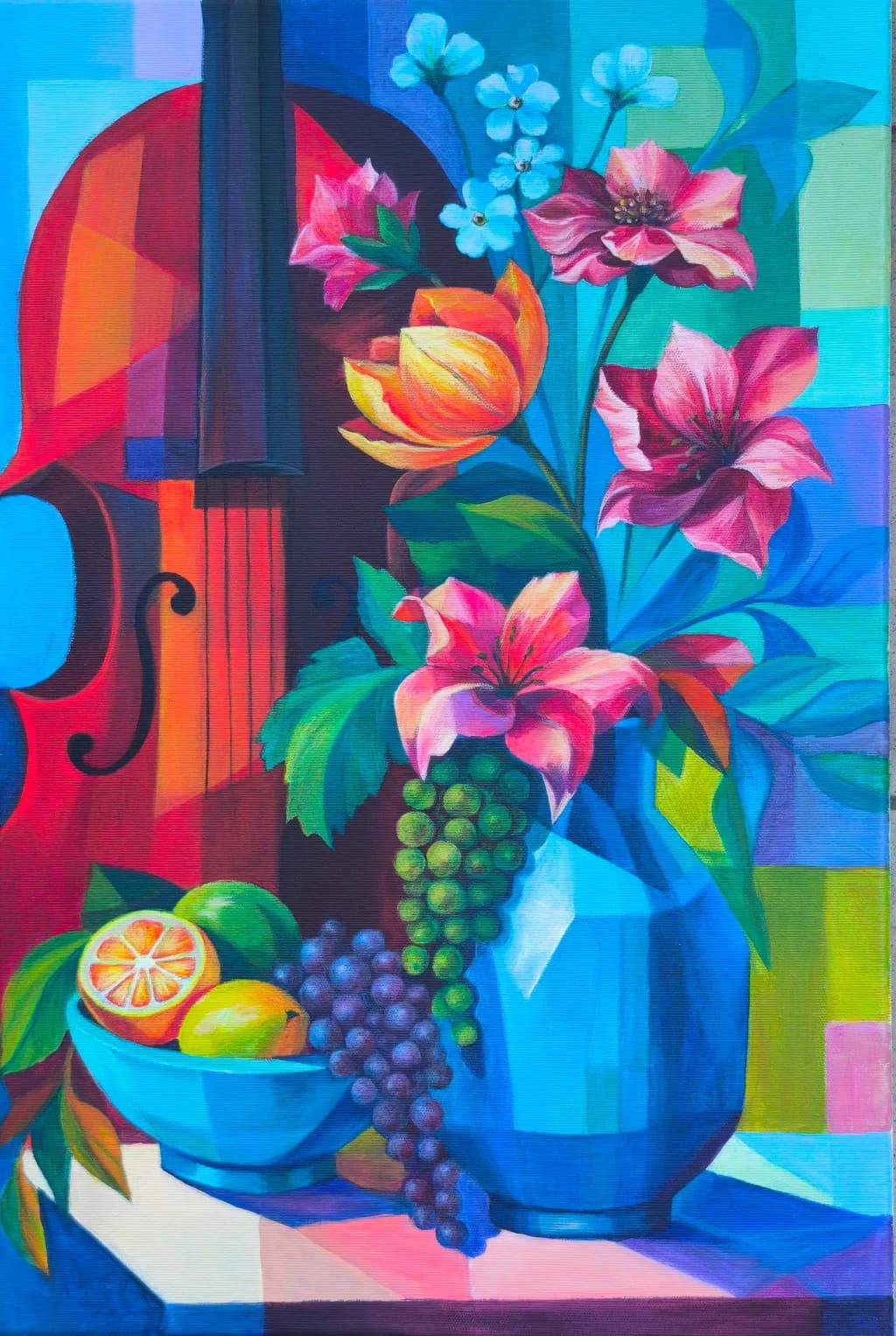 Violin and Vase Still Life