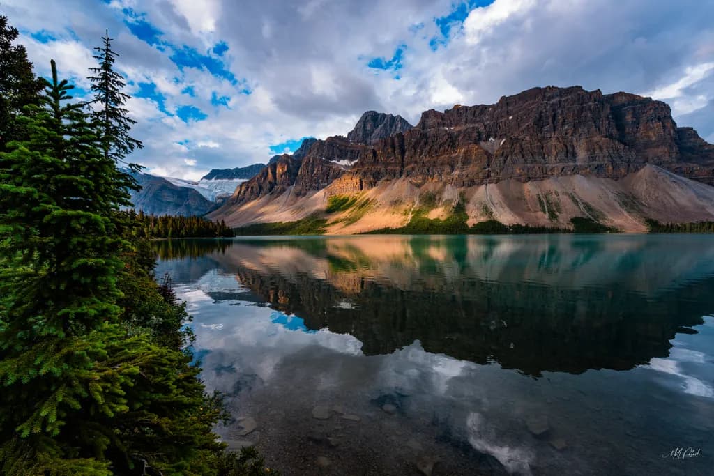 Glacial Reflections on Bow Lake