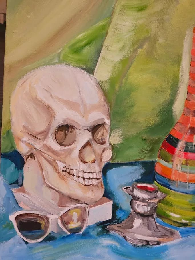 Colorful Skull Still Life