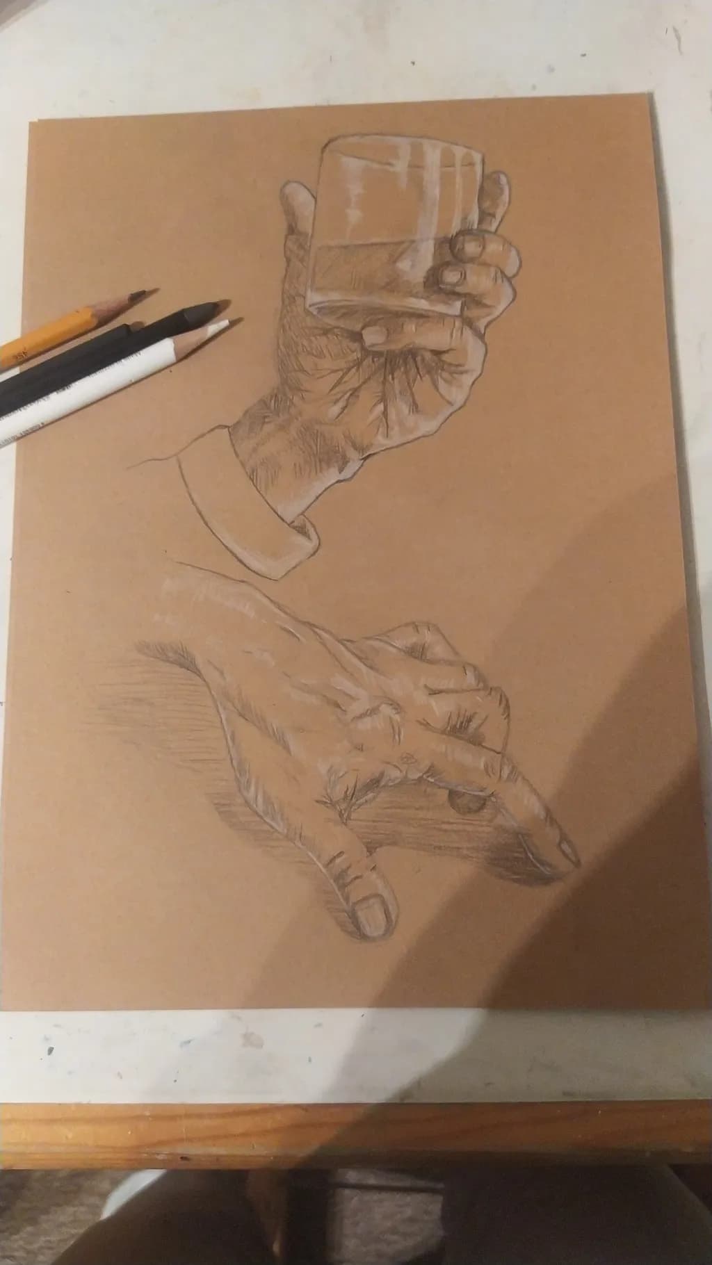 Hands and Glass