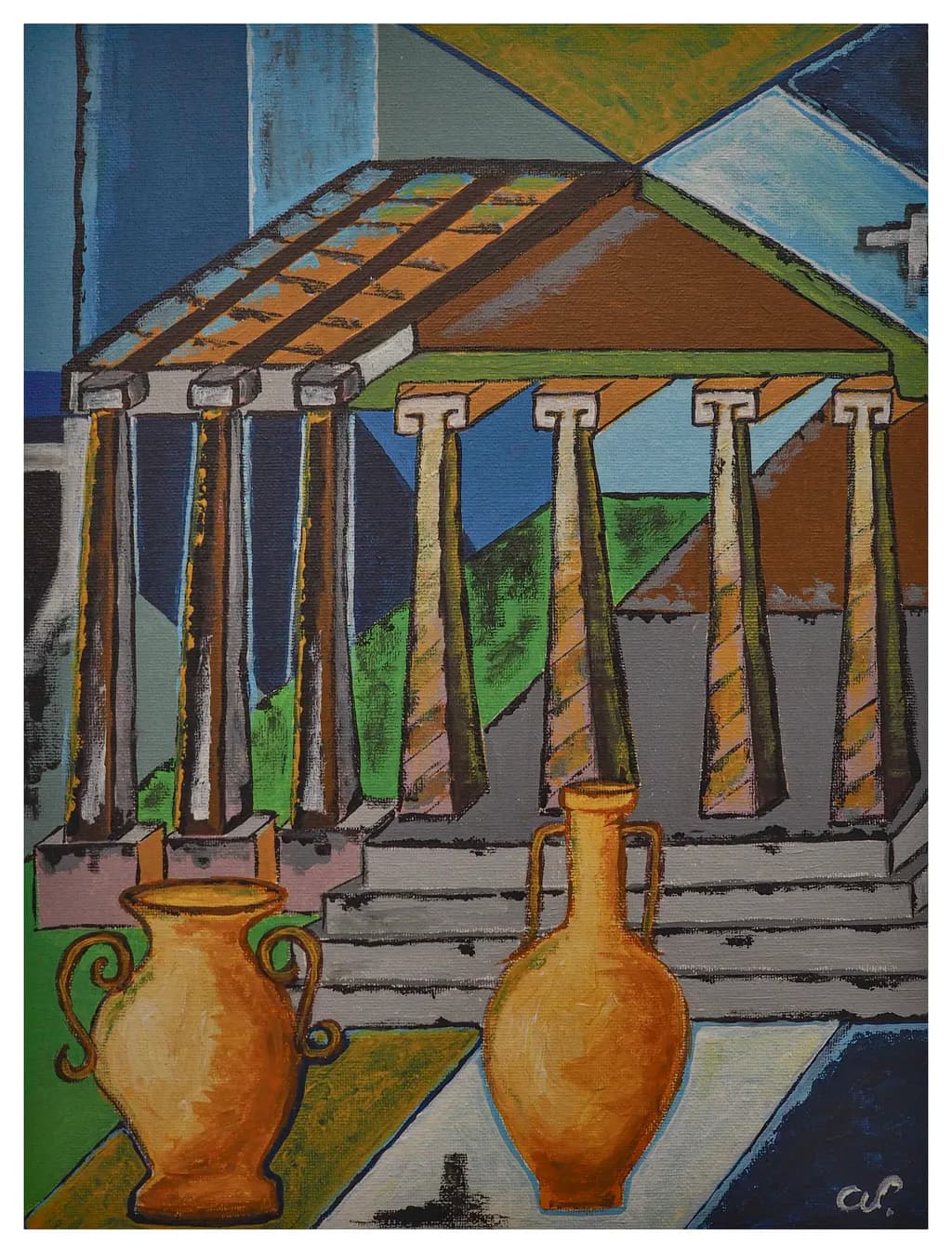 Temple and Amphorae