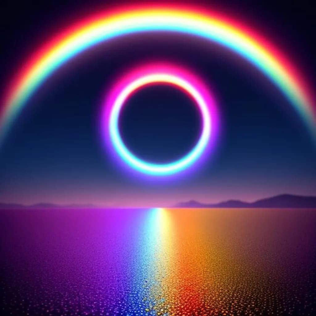 Rainbow Rings Over Water