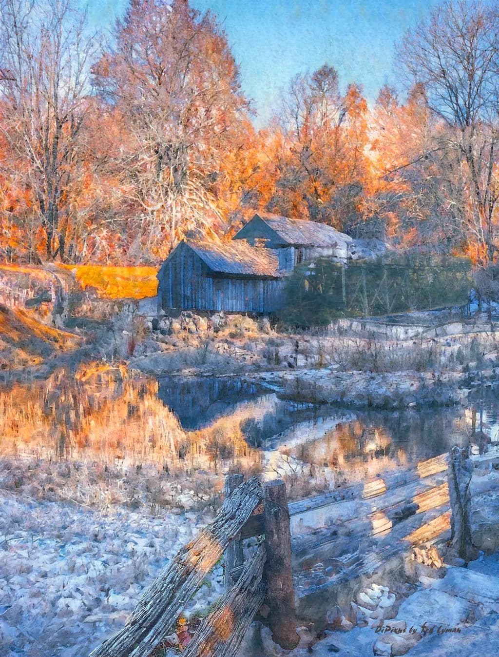 Whispers of Autumn: A Serene Reflection of Rustic Charm in Nature's Embrace