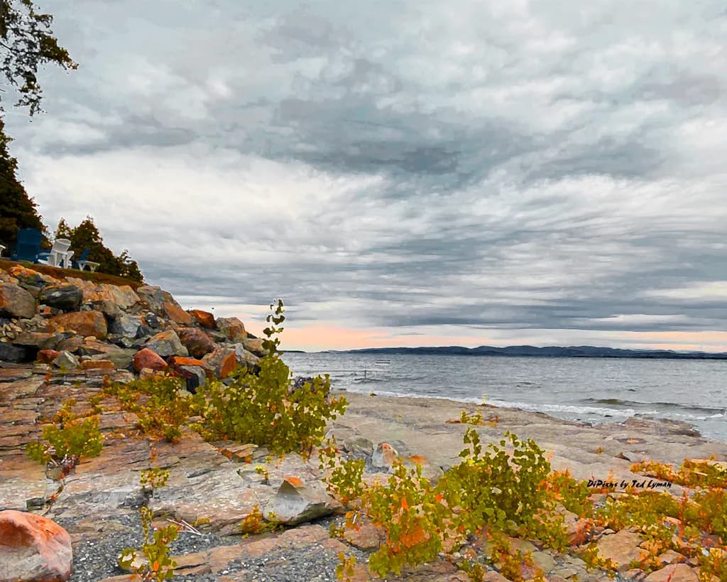 Whispers of the Shore: A Tranquil Evening by the Water's Edge