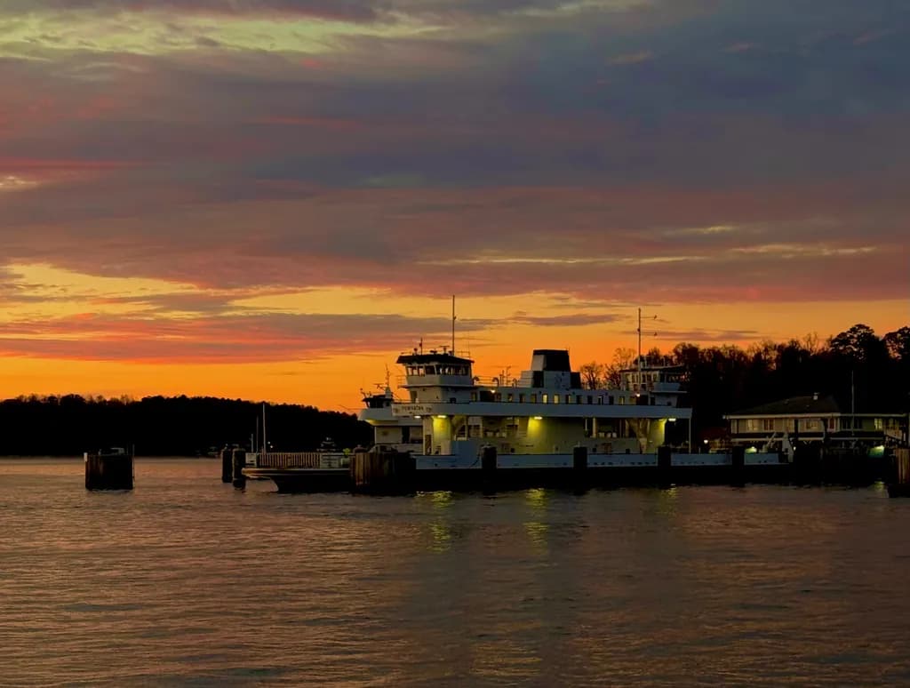 Sunset Ferry Docked