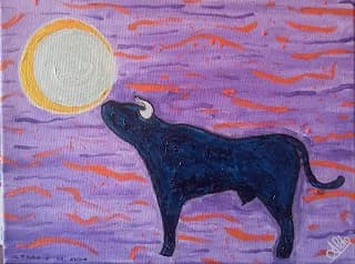 Bull and Moon