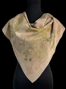 Sage Gold Floral Shawl