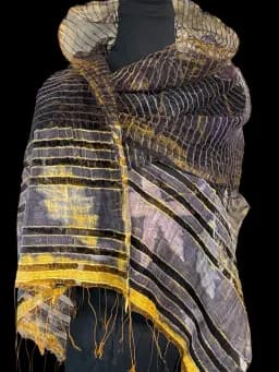 Gold-Threaded Striped Wrap