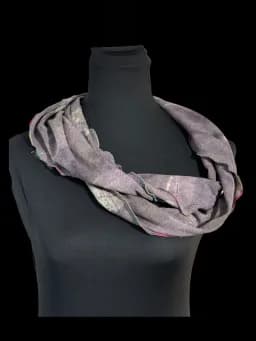 Mauve Charcoal Fringed Scarf