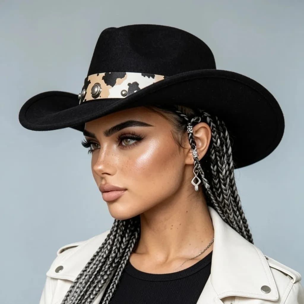 Cowhide Band Cowboy Hat