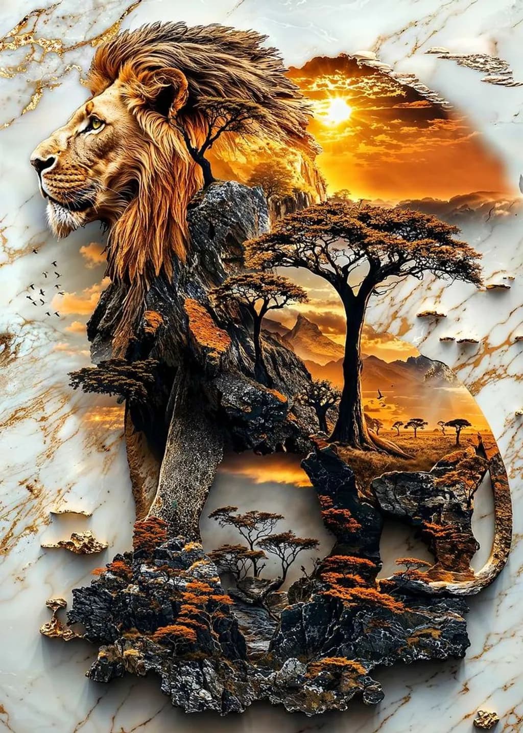 Majestic Lion Landscape