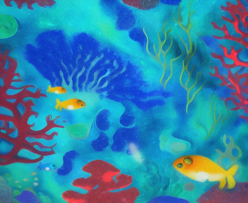 Red Coral and Goldfish