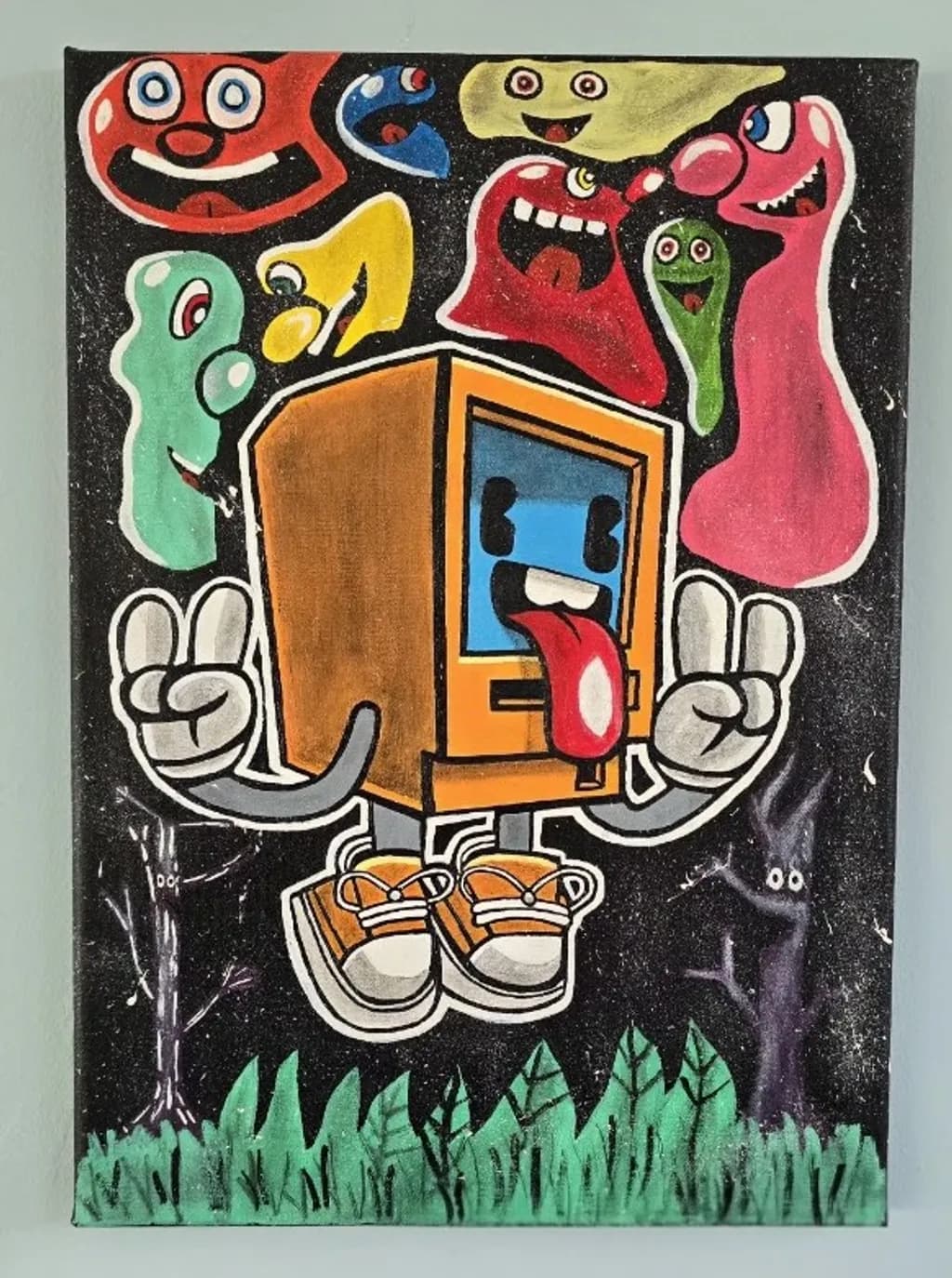 Computer Nature, 2024, Acrylic on Canvas, A3 size, 29.7 x 42cm, 11.7 x 16.5 (inch), Date: 19th-27th March 2024