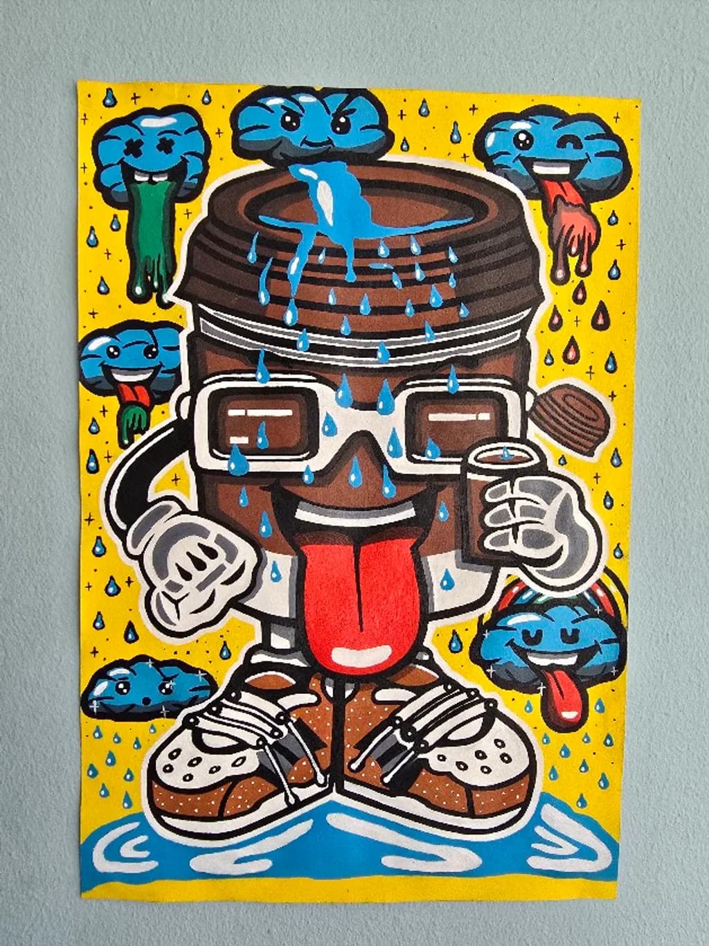 Coffee Personality, 2025, Acrylic on Paper A4 Paper,140gsm, 210 x 29.7mm, 8.3 x 11.7 (inch) Date: 26th October-9th November 2025