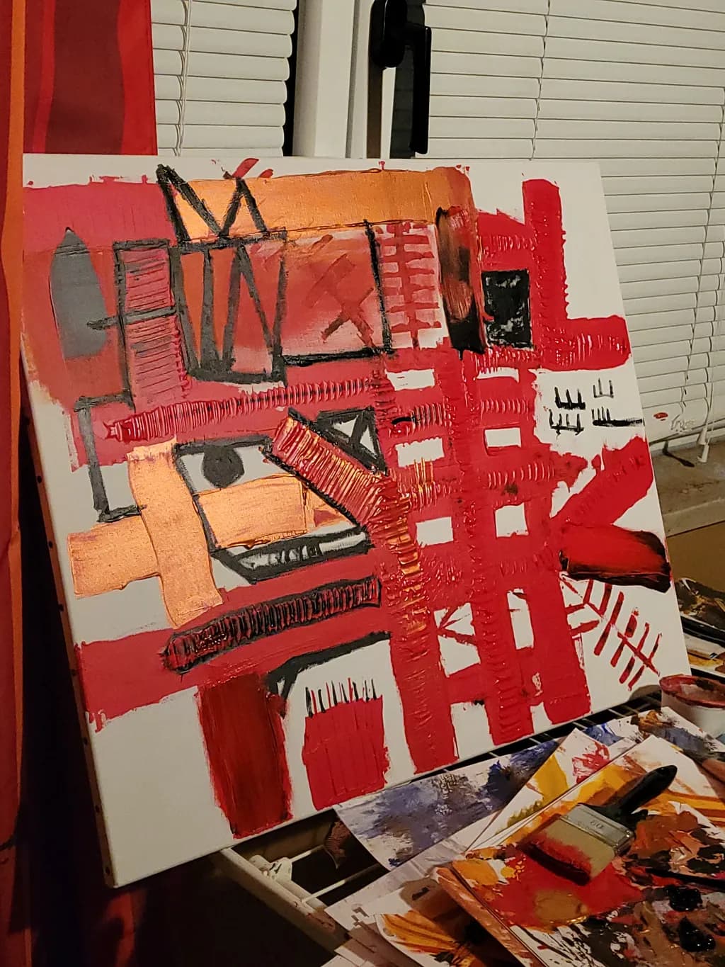 Red Abstract Canvas
