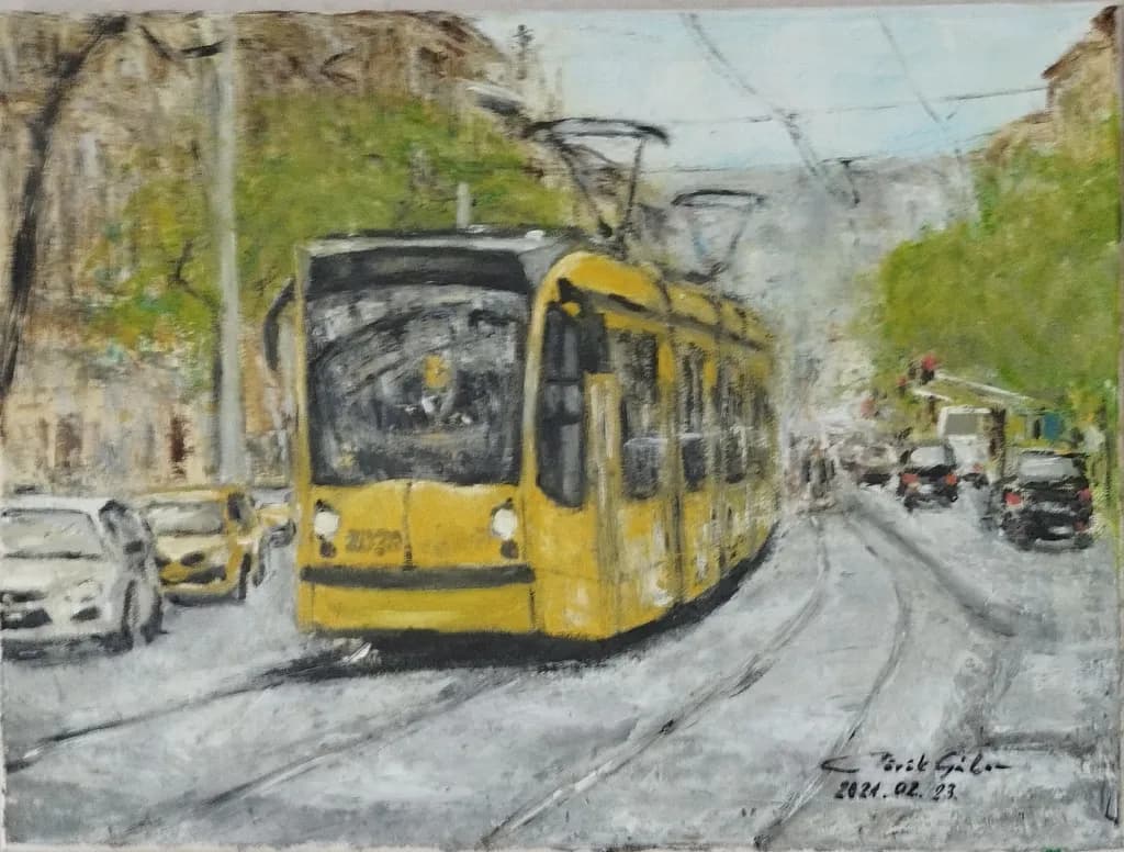 Urban Yellow Tram