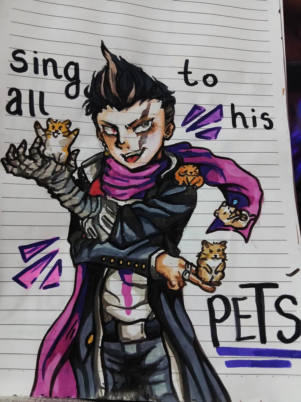 Singing to His Pets