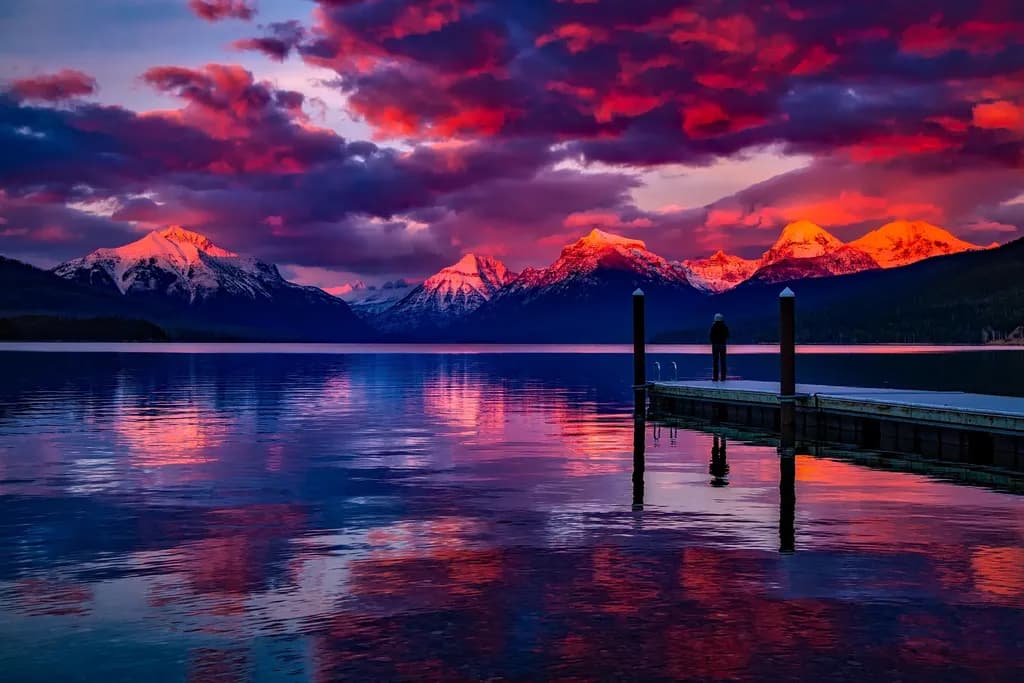 Mountain Sunset Reflection