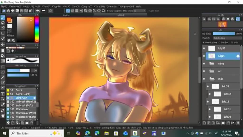 Character in Sunset