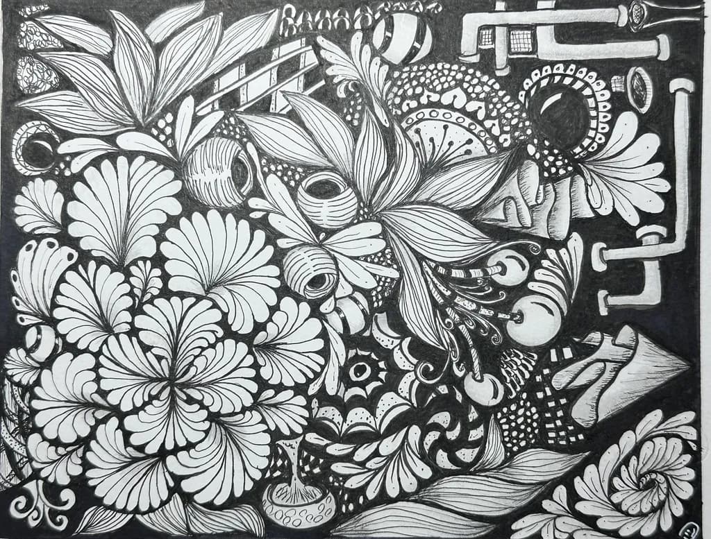 Monochrome Flora Pattern