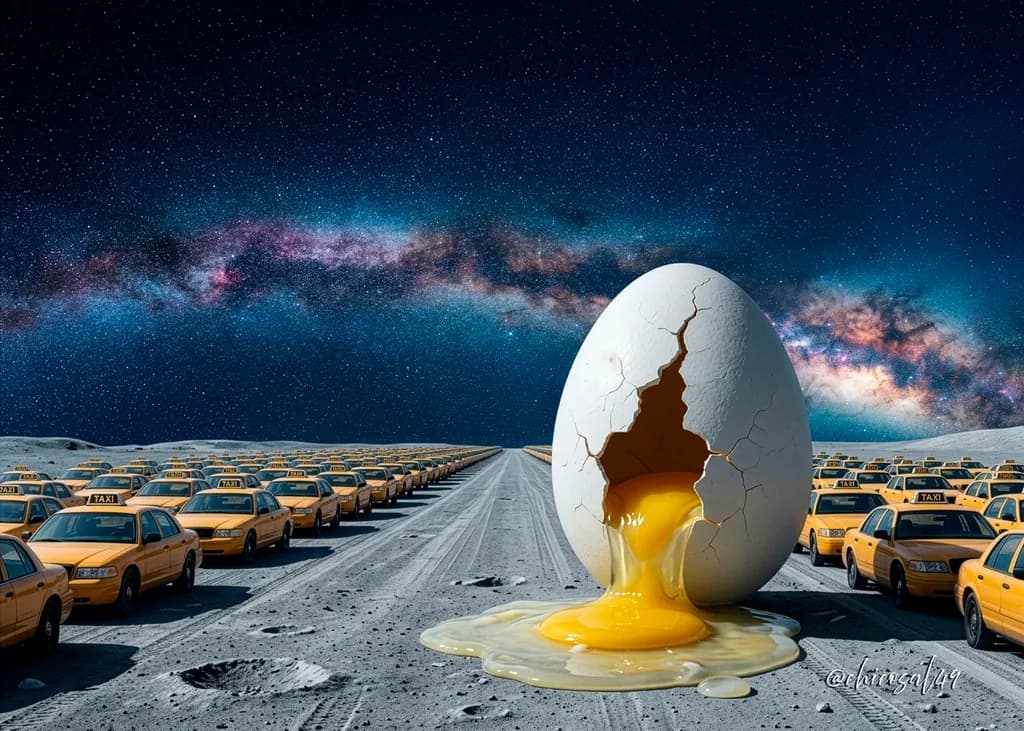 Cab and Egg on the Moon