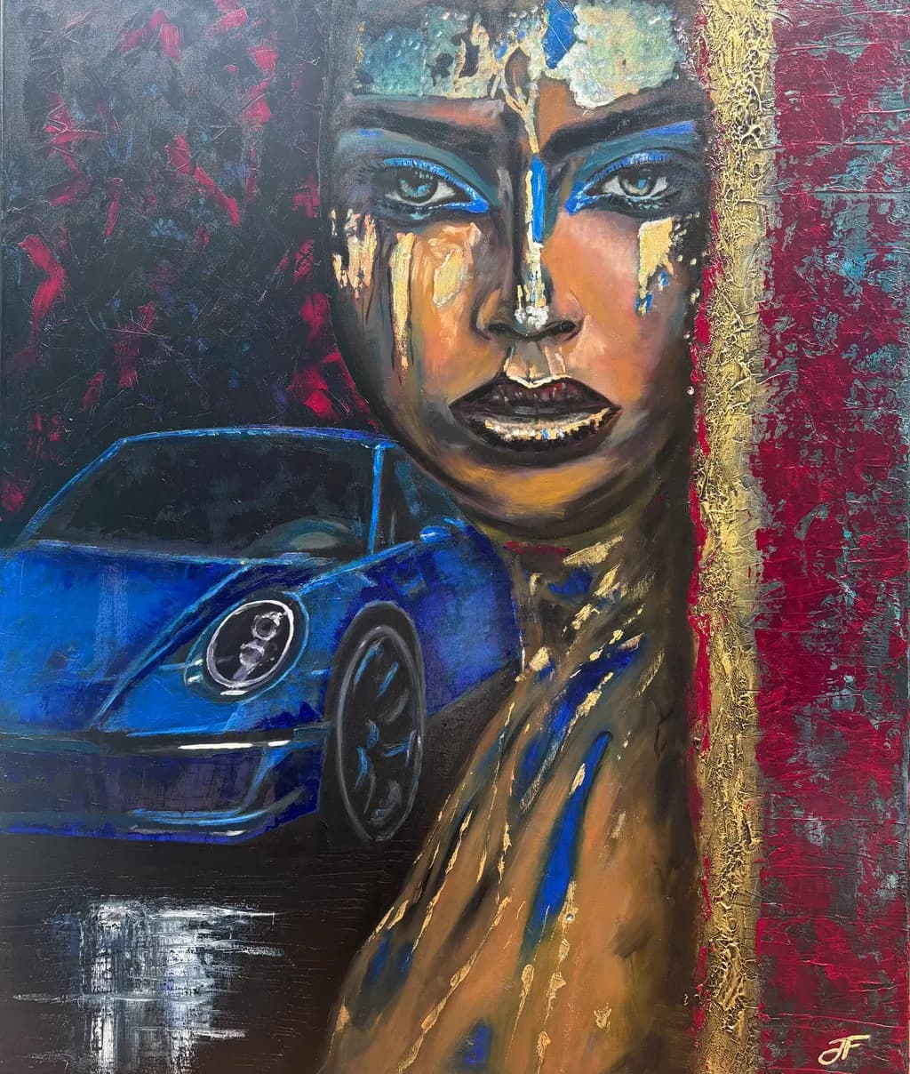 Blue Car Portrait