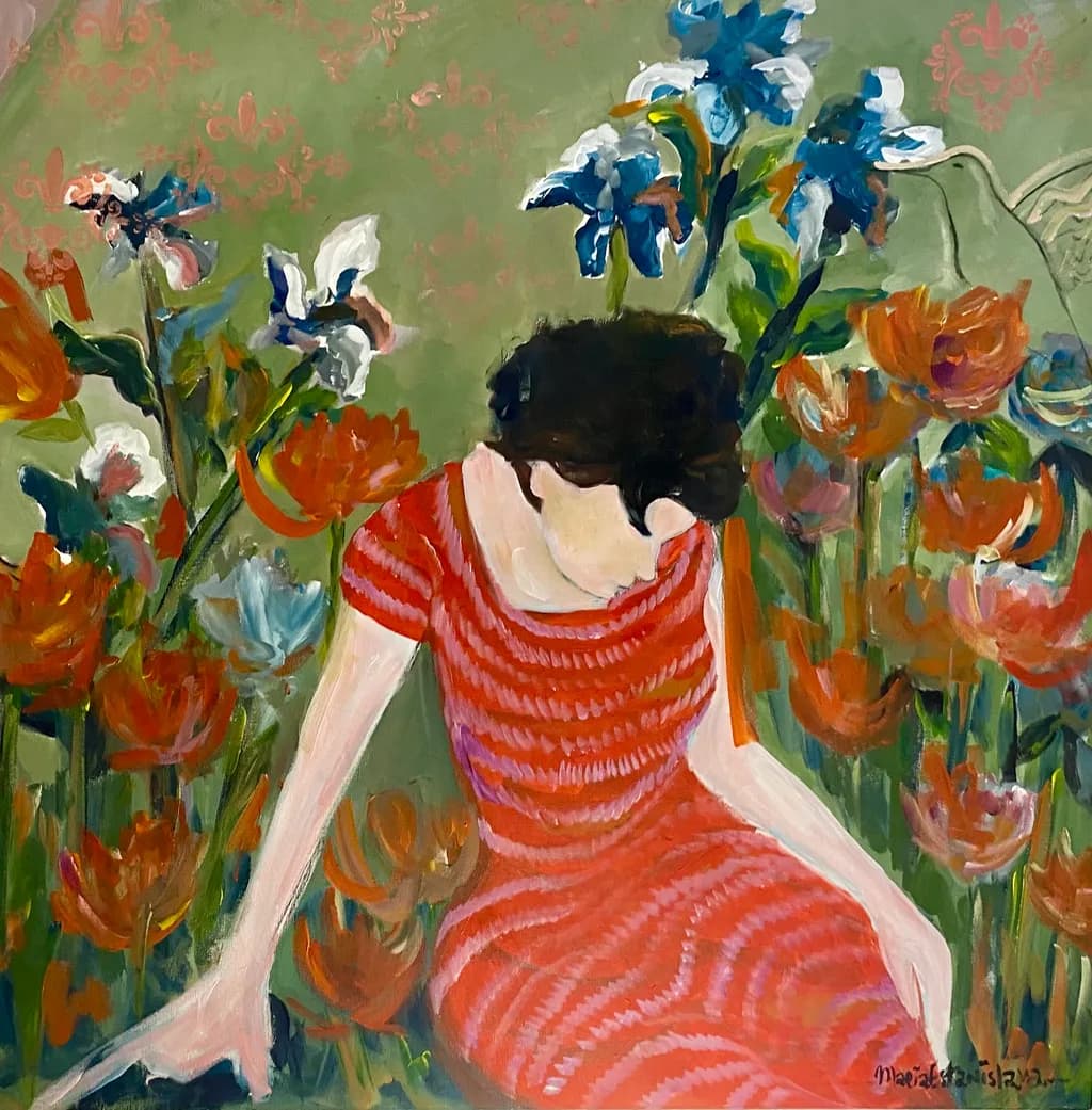 Red Dress in Bloom