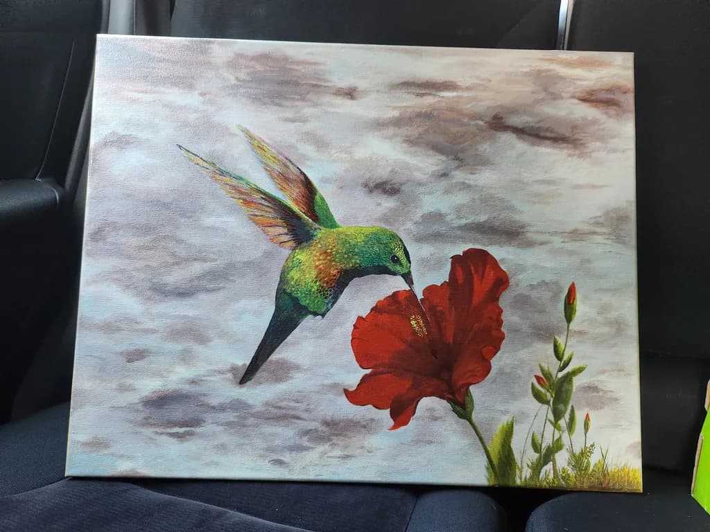 Hummingbird and Hibiscus