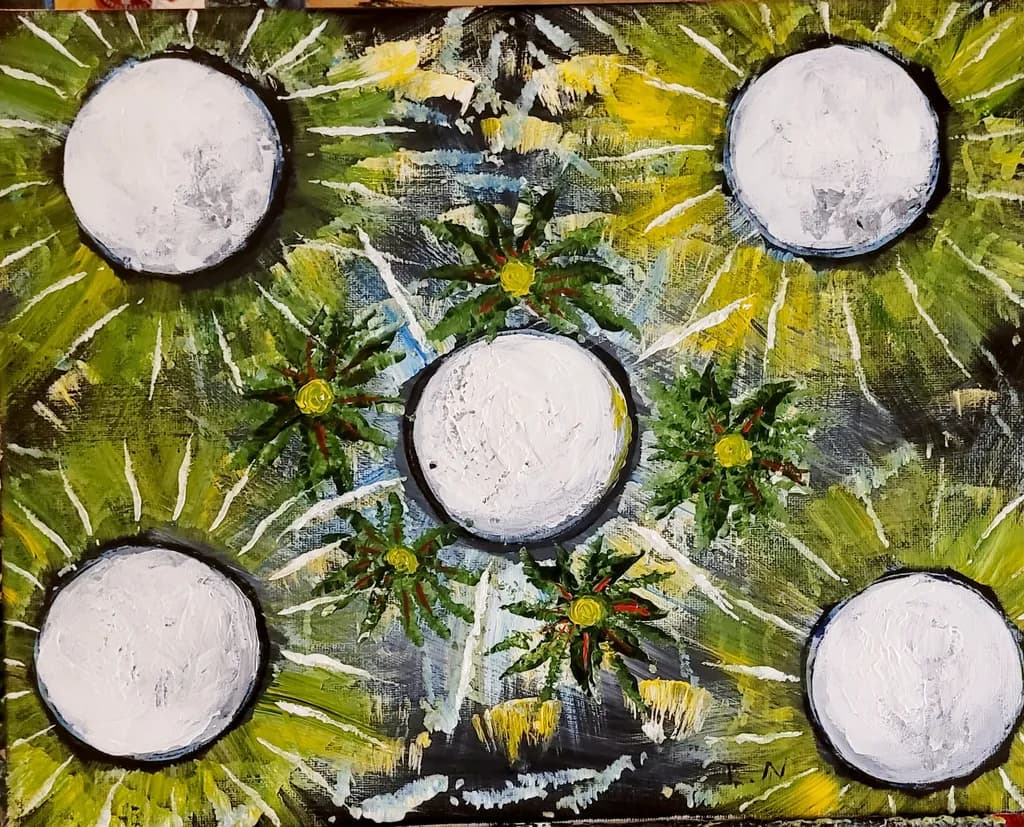 Green Floral Orbit